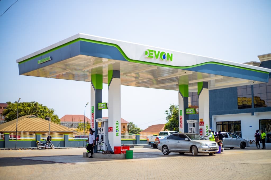 A Devon Petroleum station serving customers in Uganda