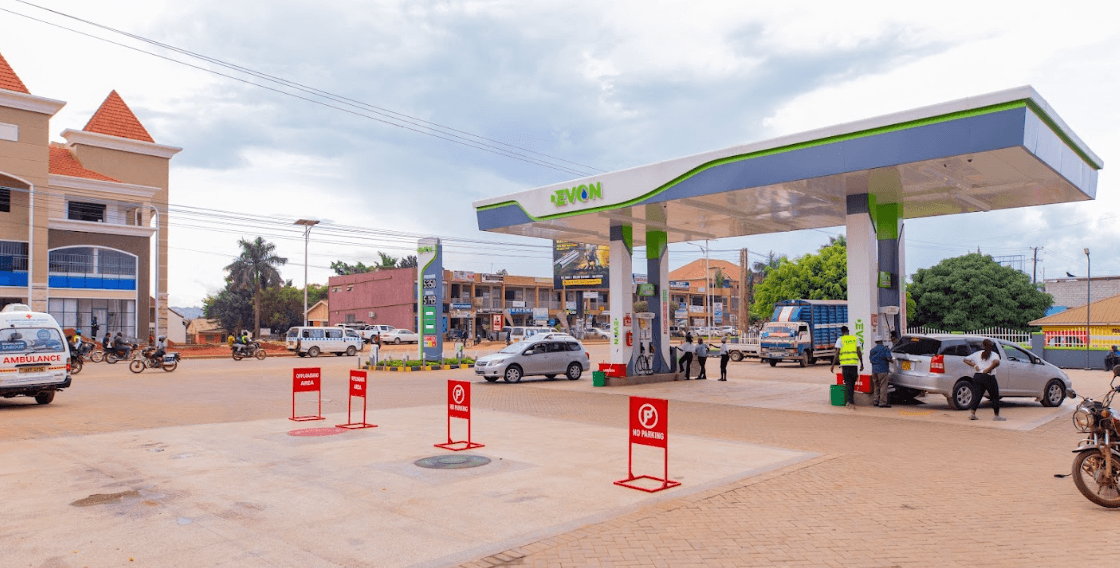A bright, well kept Devon Petroleum forecourt